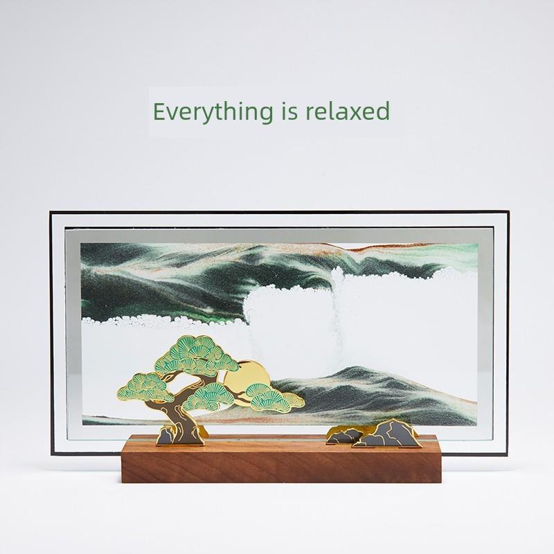 万事轻松流沙画摆件办公室桌面客厅装饰创意解压高档生日礼物