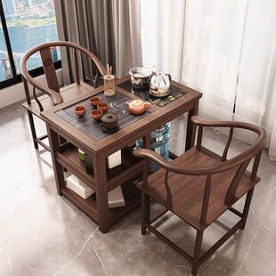 小型实木茶桌家用阳台客厅烧水壶一体喝茶桌子功夫茶几移动小户型