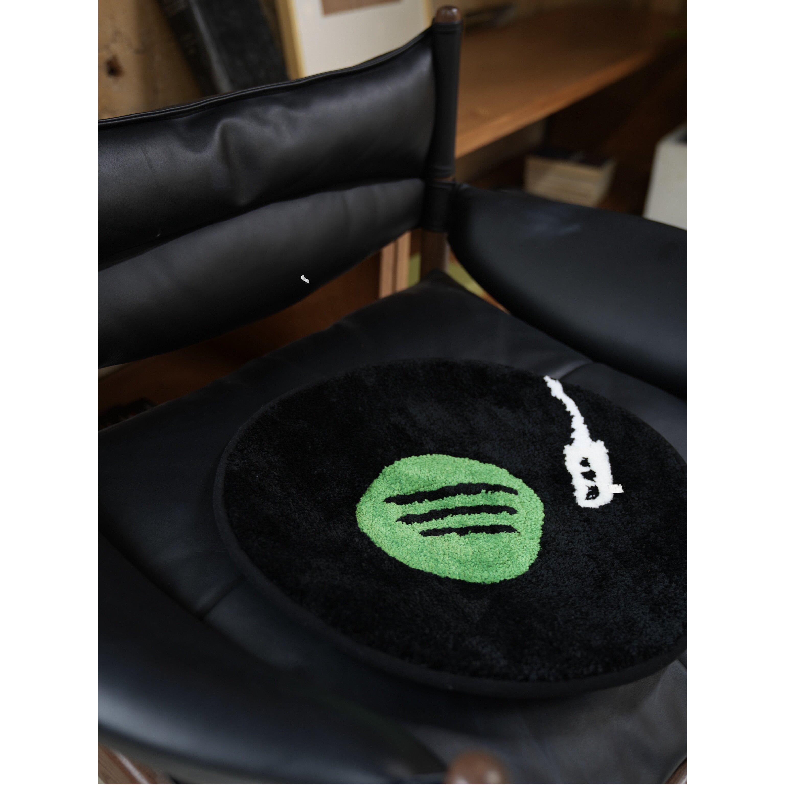 不是岛Spotify记录手工地毯靠垫挂毯圆形防滑家庭礼品汽车靠垫