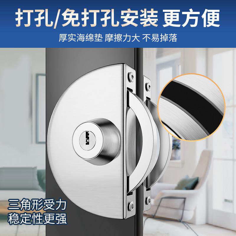 德国原装进口有框门锁木门锁铝合金双门双开玻璃门锁不锈钢防盗锁