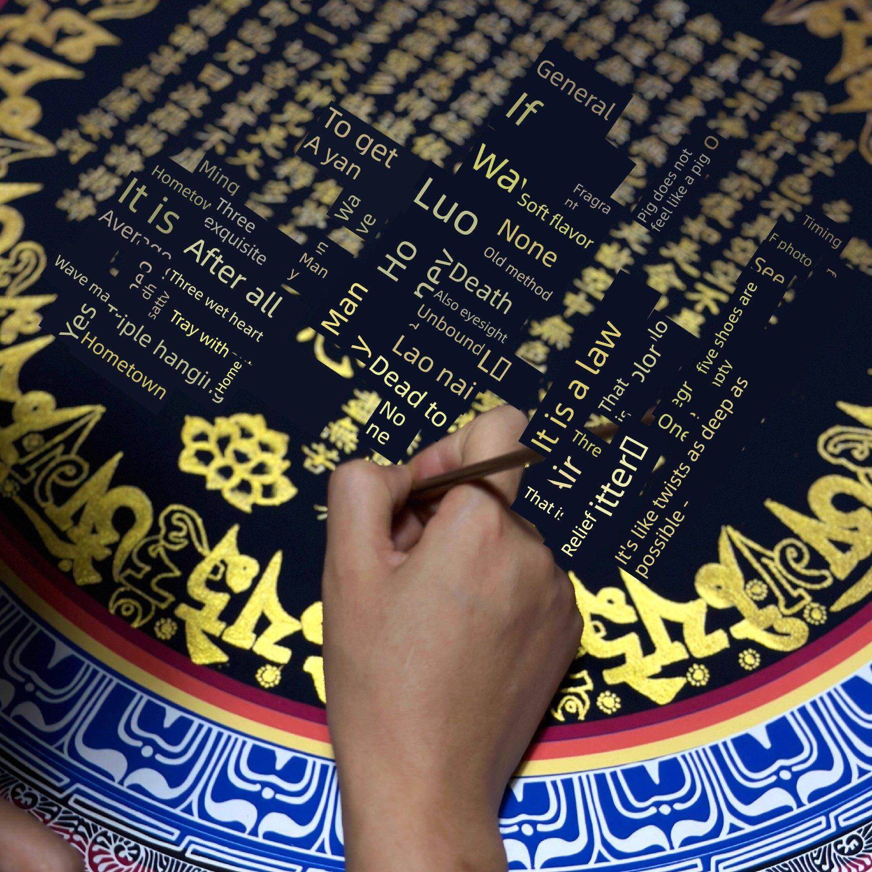 心经唐卡手绘diy唐卡西藏手绘挂画藏式唐卡装饰画涂色唐卡解压