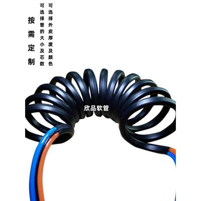 PU多排耐磨弹簧气管 聚氨酯高弹高压伸缩管 可定制机器人螺旋排管