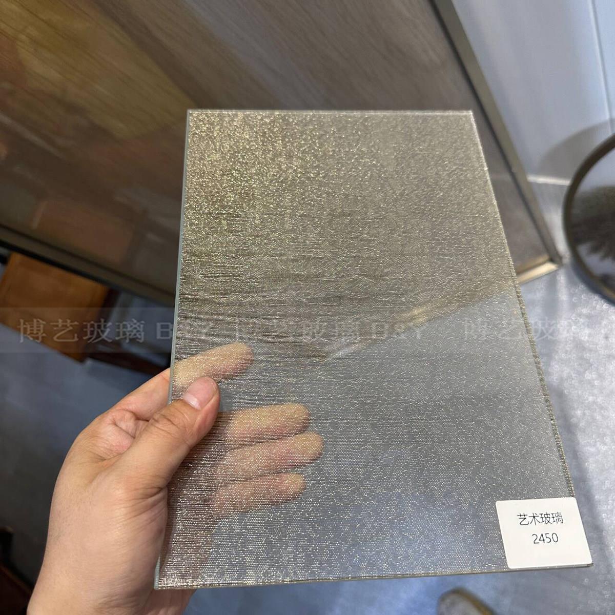 玄关艺术玻璃高档夹丝金属工程入户门双怪玄关隔断屏风防爆超白图片
