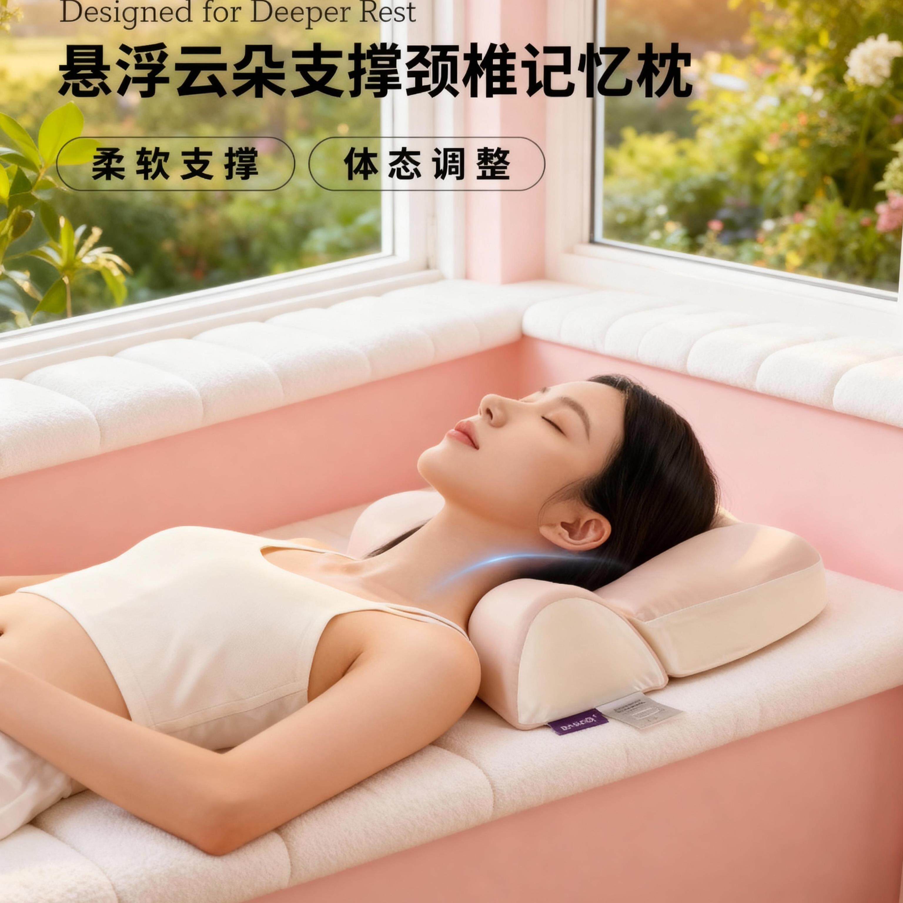 枕梦蝶生悬浮云朵记忆枕颈椎支撑颈部支撑反弓护颈体态记忆棉家用