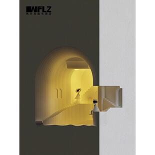 无非良造宅趣店感应夜灯嵌入式墙角DIY壁灯床头石膏灯香薰氛围灯