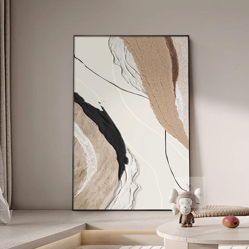 侘寂风抽象客厅装饰画极简线条沙发背景墙挂画大气高档大幅落地画