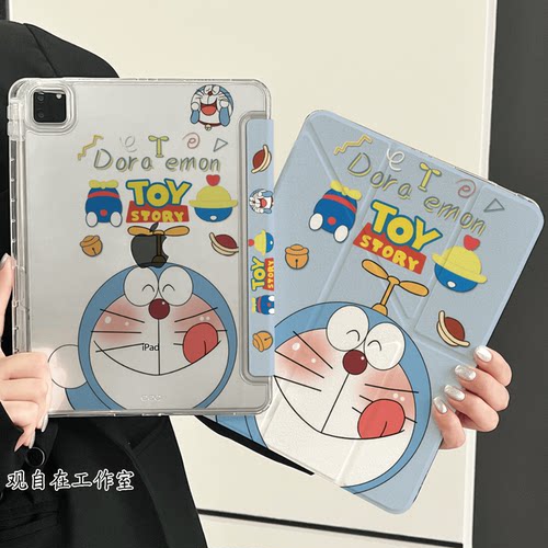 Y型三折适用苹果ipad保护壳第ipad12十11代平板保护套磁吸防弯Air8亚克力带笔槽Pro11英寸全包防摔脸红叮当猫