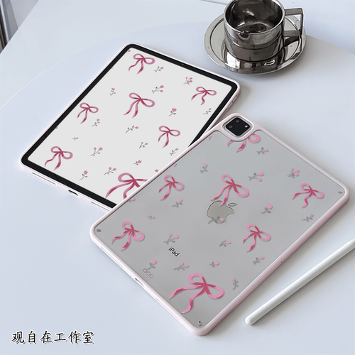 苹果iPad蝴蝶结碎花亚克力壳