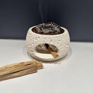 水晶手串净化 消磁炉子 秘鲁圣木 白鼠尾草雪松北美圣草座