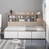 储物书架床收纳单人床儿童榻榻米床高箱板式 床定制组合床小户型