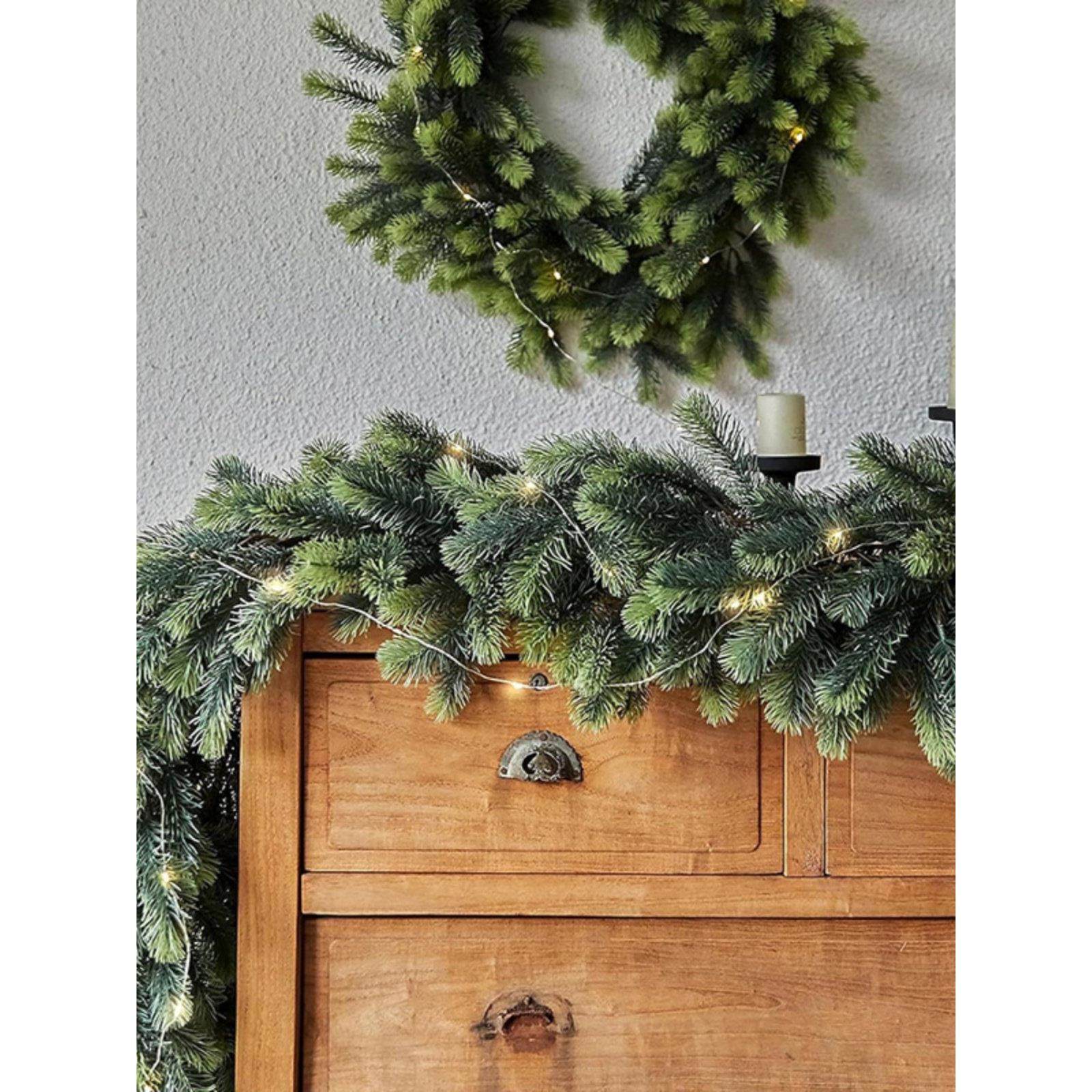 全PE真加密款松枝柏松大叶片松树带花环桌旗圣诞装饰长款藤条,节庆用品/礼品,圣诞装饰品,淘宝优惠券,粉丝福利购,淘宝优惠卷