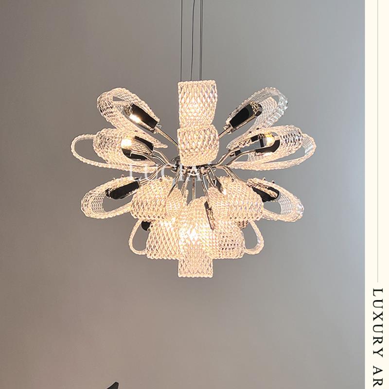 后现代简约别墅客厅吊灯设计师轻奢北欧个性花朵创意餐厅卧室吊灯