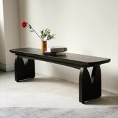 斯堪 覆古原 Sabi风格 纳维亚实木长凳餐椅家庭换鞋 凳床尾凳Wabi