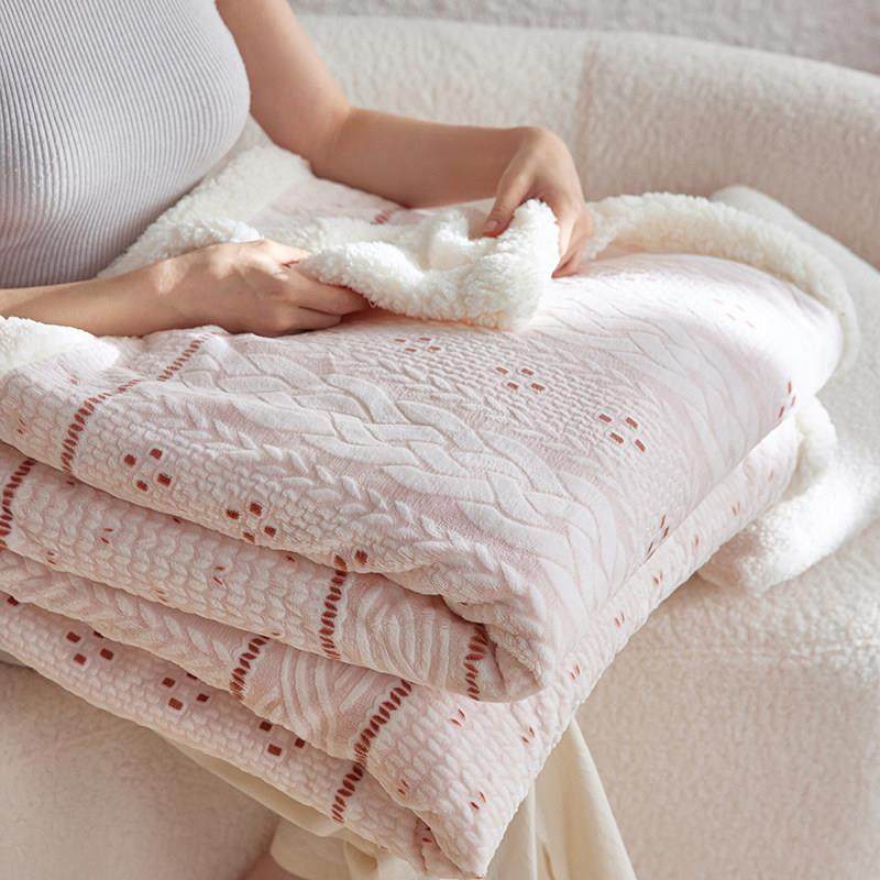 温柔系~雕花绒柔软亲肤绒羊羔绒毛毯 午睡旅行毯子加厚保暖秋冬季,床上用品,休闲毯/毛毯/绒毯,淘宝优惠券,粉丝福利购,淘宝优惠卷