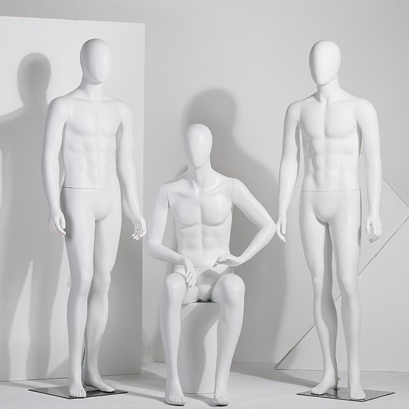 高档哑白男模特道具全身展示架男装服装店橱窗假人仿真摄影模特架