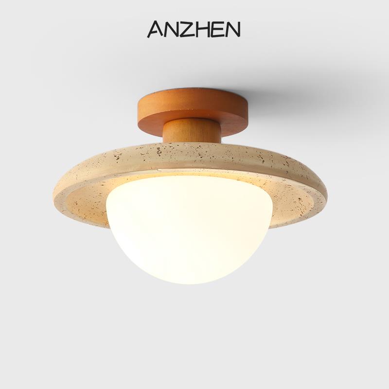 过道灯吸顶灯黄洞石复古侘寂风设计师入户走廊过道玄关阳台灯具