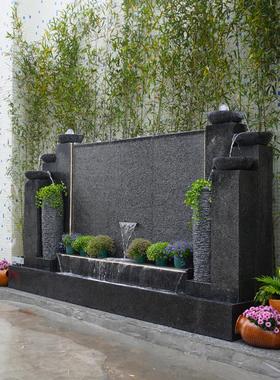 水幕墙流水屏风摆件瀑布户外庭院造景假山水景墙鱼池水系喷泉景观