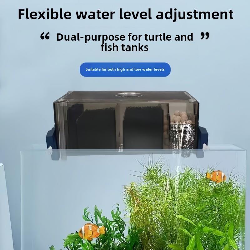 鱼缸过滤器净水循环增氧三合一泵加大壁挂式过滤盒乌龟上滤滴流盒