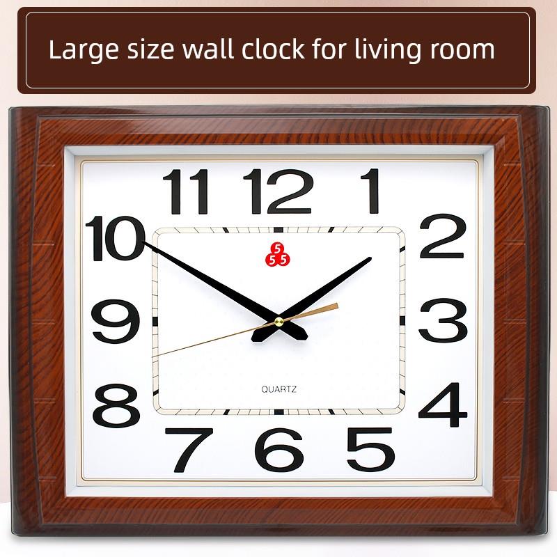 三五牌555大钟表挂钟大尺寸石英钟挂墙时钟客厅方形静音简约现代