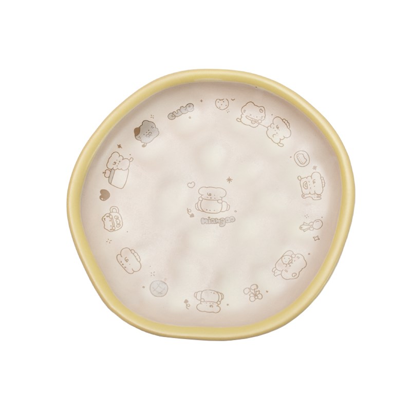 热销【年糕NianGao】手作系列餐盘零食盘猫碗狗碗陶瓷可爱罐头湿