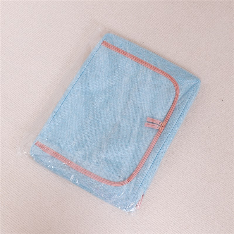 升级款网纱窗棉麻收纳箱可折叠单窗透明钢架O箱被子衣物整理箱现