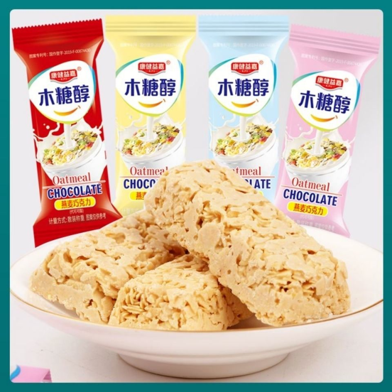 【1494人好评】木糖醇燕麦片巧克力糖果零食代餐500g（代可可脂）