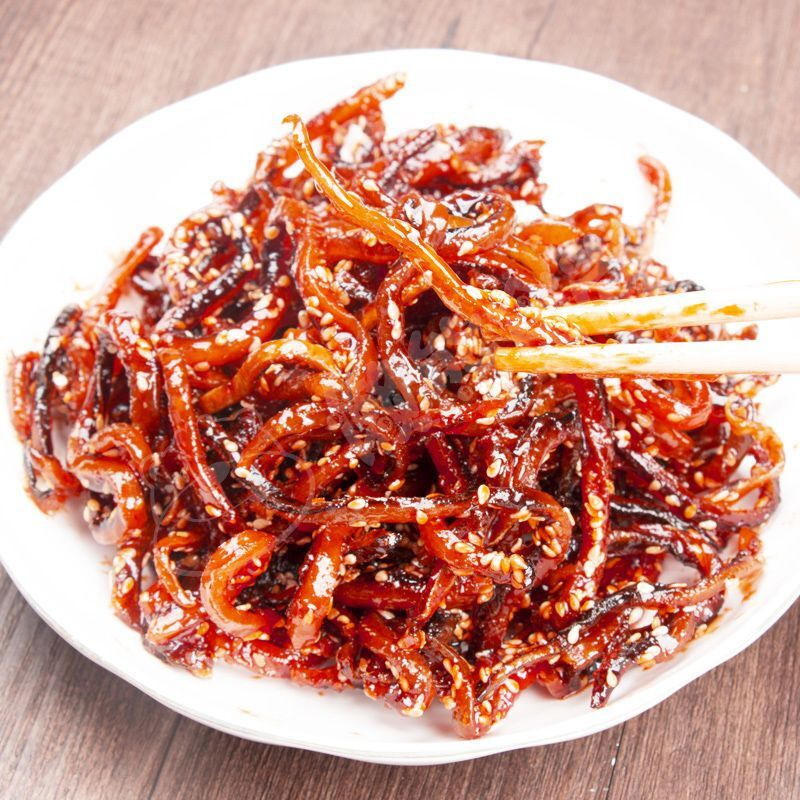 香辣鳗鱼丝即零食蜜汁甜辣小鱼干解馋海鲜网红爆品款小吃特产干货