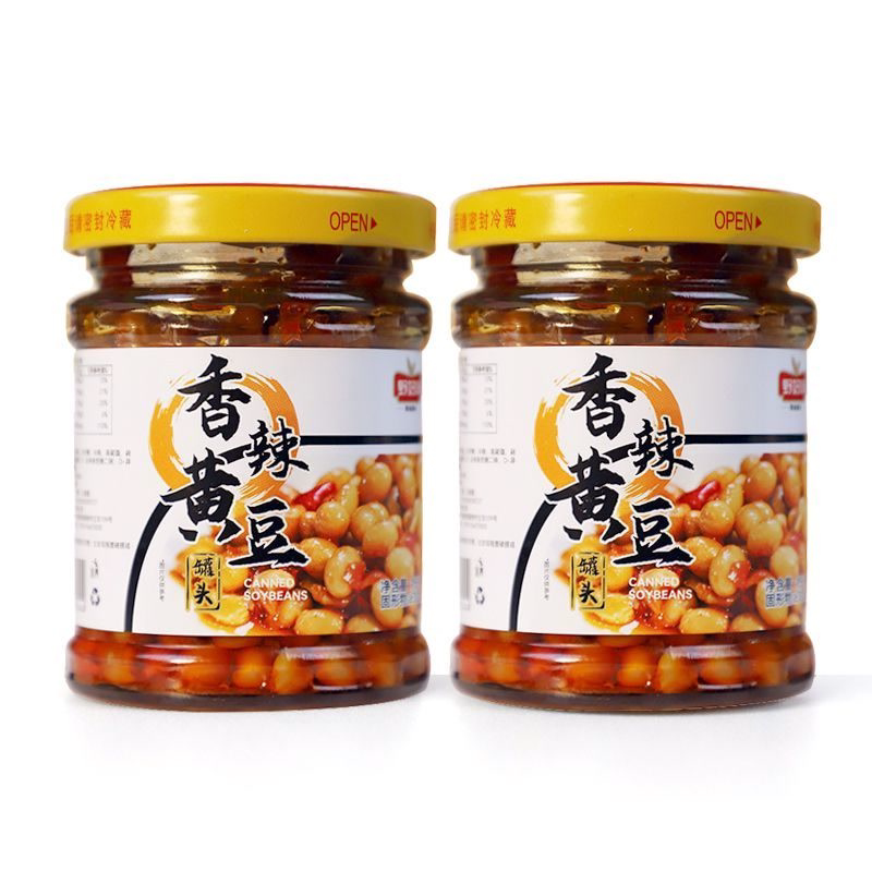 香辣黄豆155g瓶装辣八豆辣香开味开胃菜即食下饭菜酱豆豆瓣速食菜