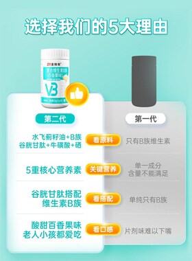 21金维他复合维生素oB族男女多种熬夜加班补充vb16烟酸官方B族片