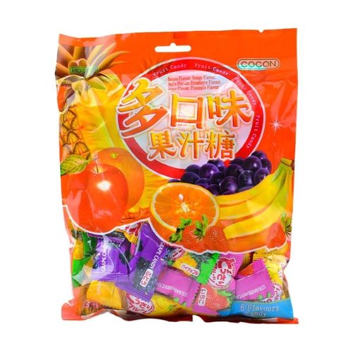 马来西亚进口COCON可康咸柠檬糖1Dkg多味水果汁糖袋装喜糖果零食