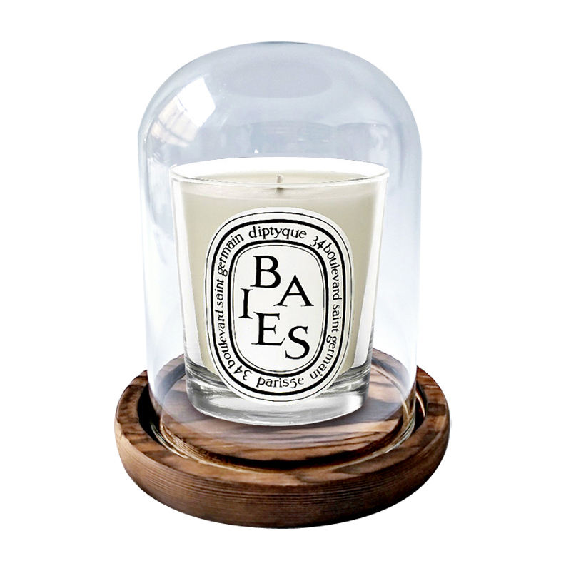 热销香薰蜡烛台玻璃罩带防风灯罩北欧复古浪漫餐桌烛光晚餐道具摆