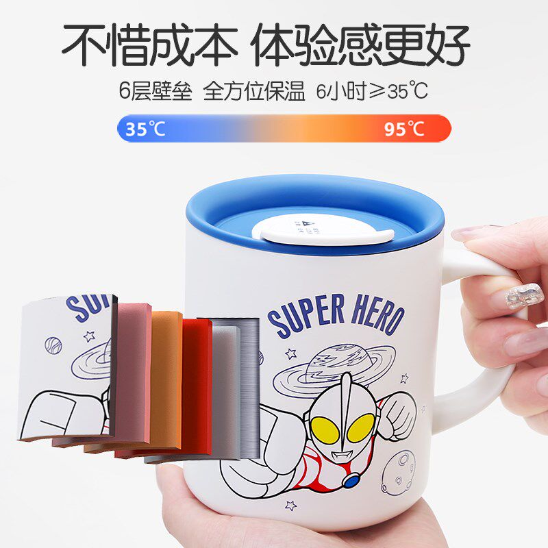 热销绿扣儿童水杯家用不锈钢杯子幼儿园宝宝喝水专用马克杯吸管牛