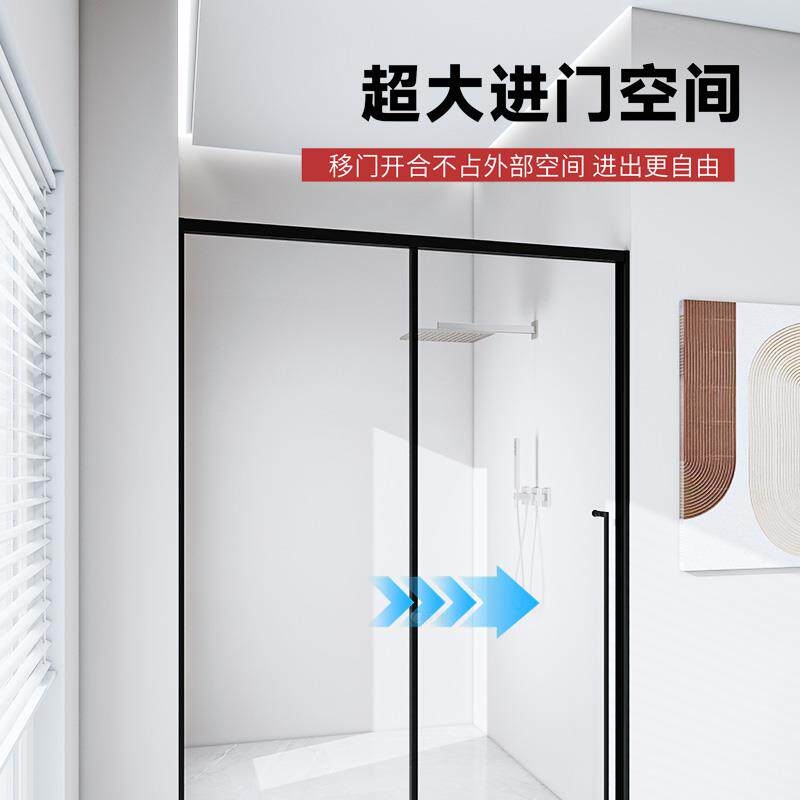 热销简浴淋浴房玻璃隔断一字型浴屏卫生间浴室干湿分离洗澡间玻璃