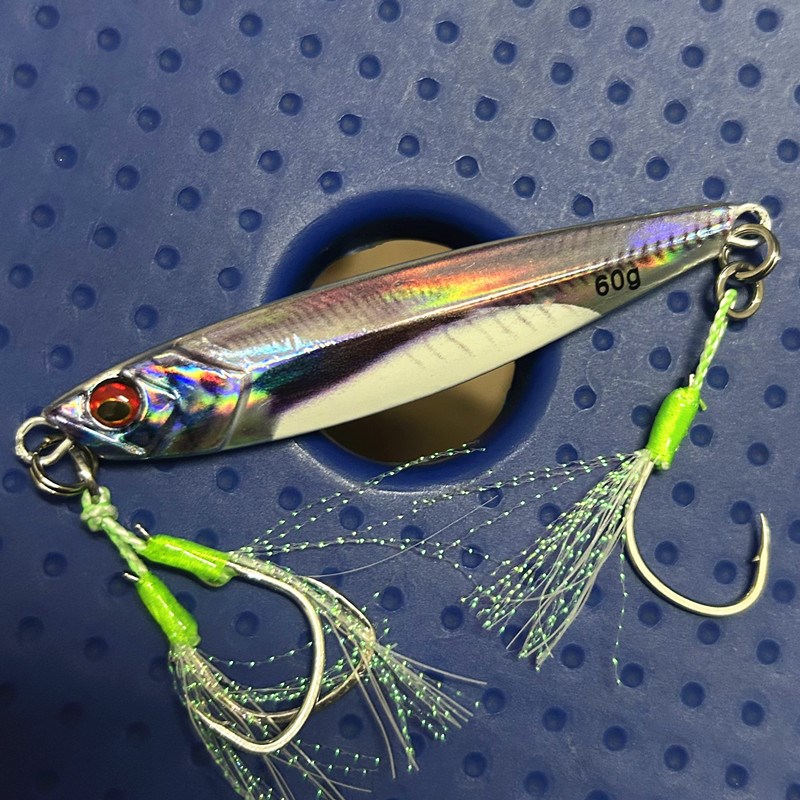 热销40g/60g/80g海钓马鲛马友石斑鱼海狼UV夜光3d残鳞飘落铁板路