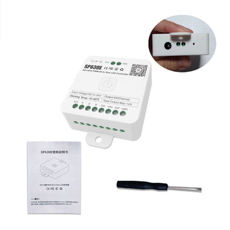 热销SP630E蓝牙控制器2812 2811 16703全彩手机APP控制双色温触摸