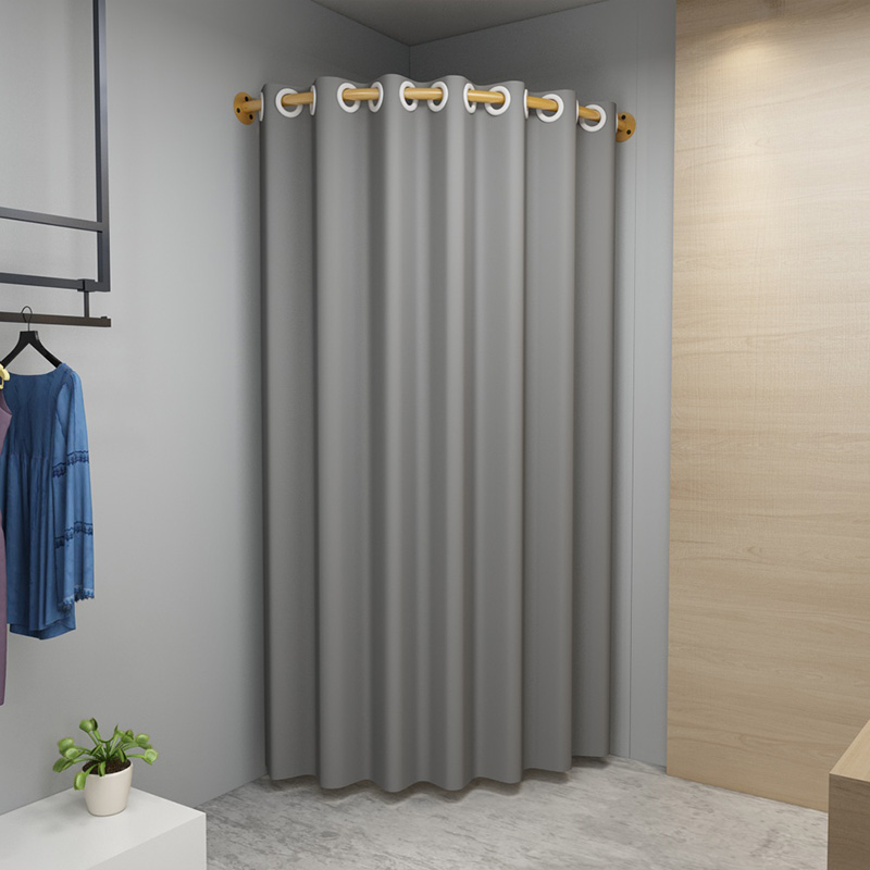 热销服装店试衣间门帘衣帽间隔断帘铁艺U半圆C形支撑架转角墙角窗