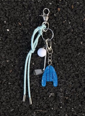 蓝色冲浪板吊牌ins风设计编织绳夏季多巴胺包包挂件ch扣腰间挂件