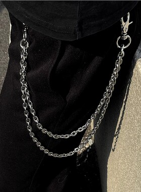 原创ins重工金属双层链裤链高克重腰间配饰cleanfit街头腰链挂饰