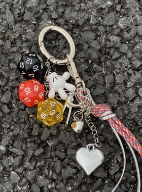 SFSN原创挂绳多元素骰子串包包挂件装饰挂扣小众腰间配饰极繁主义