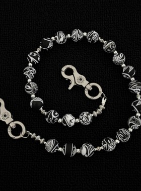 SFSN腰果花裤链裤巾硅胶珠美式cleanfit个性复古风牛仔裤腰间挂饰