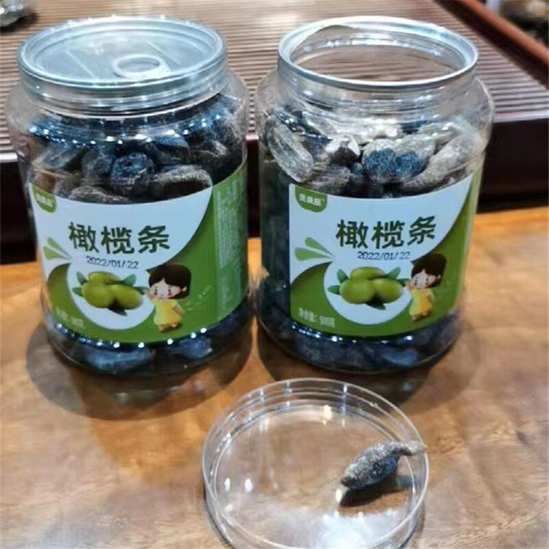 坚果座橄榄条酸甜咸薄q荷青津果干500g罐装肉干蜜饯果脯果干零食