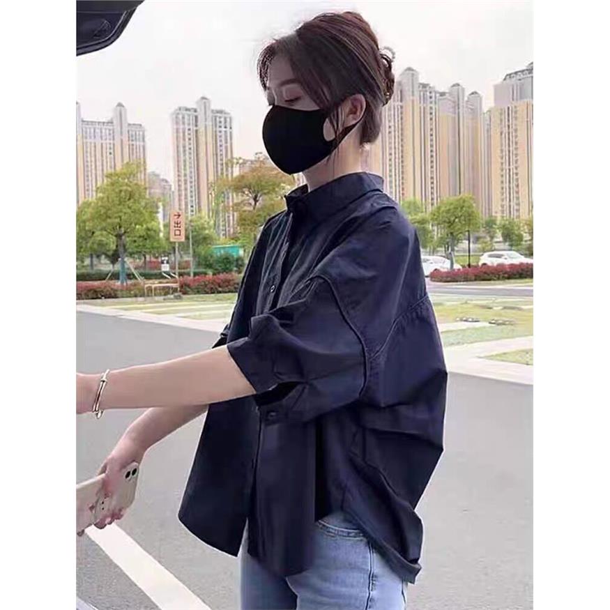 短袖衬衫女夏季衬衣宽松