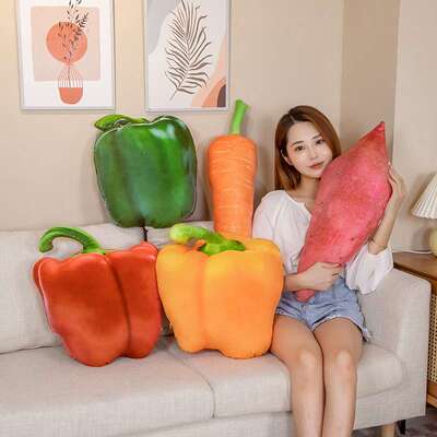印花仿真蔬菜抱枕沙发靠背垫小清新水果枕头女生睡觉夹腿抱枕可爱