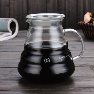 保温瓶 V60加厚玻璃咖啡壶 咖啡Q分享壶 云朵壶 家用 手冲壶