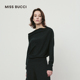 上衣极细T型羊毛衫 MISS BUCCI优雅气质修身 宽松不对称斜肩毛衣女