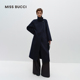 MISS 防风大衣外套女 女士高领保暖纯山羊绒中长款 BUCCI 秋冬时尚