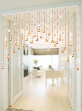 JYA晶珠帘隔断水帘门帘家用客厅卫生间卧室帘透孔玄明葫芦新款免