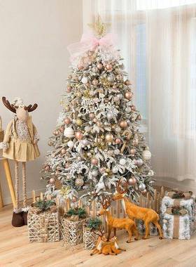 圣诞仿真白色落花雪植绒树1.8米米植IRX绒圣诞环/2树.1/2.4米植绒