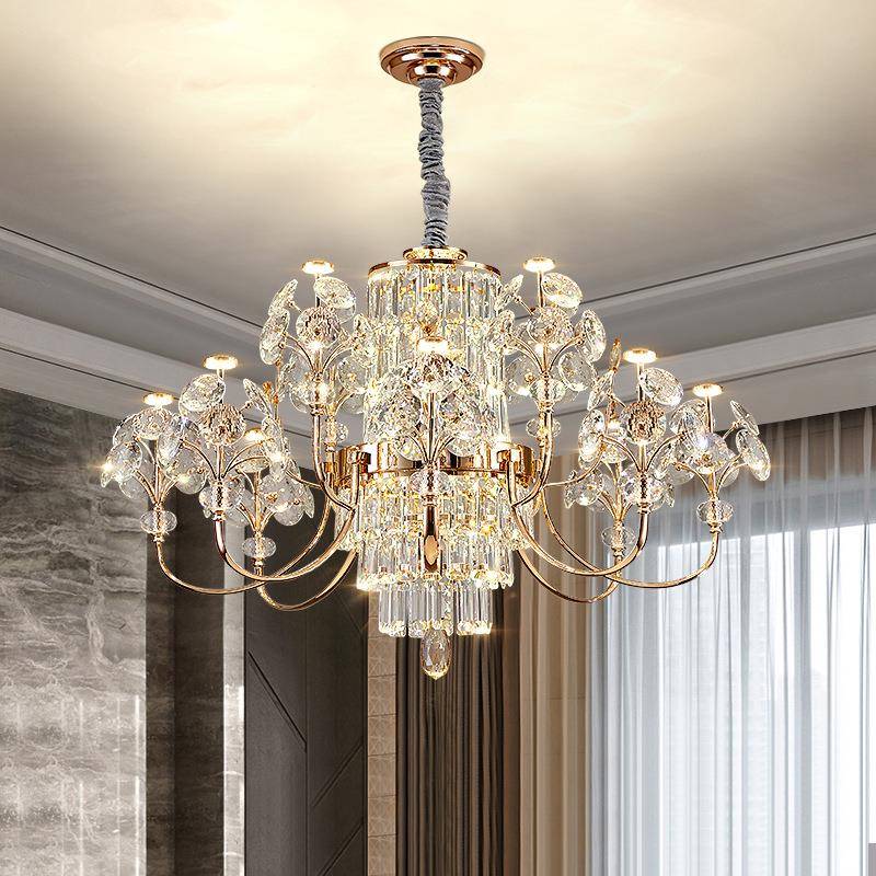 客26厅水晶吊欧2025新大气现代简约轻款奢饭厅餐厅灯灯式主卧室灯