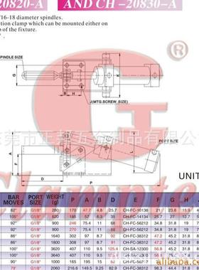 大士推速拉式气850动夹H12050-A-GWDC快工装夹具气动力夹钳